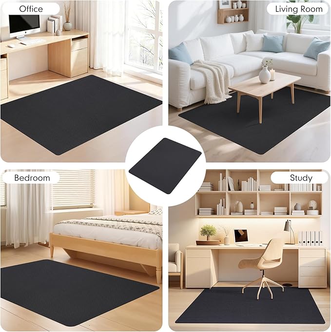 Office Chair Mat for Hard Floors,40"x55" Anti-Slip Waterproof Hardwood Floor Chair Mat,Heavy Duty Floor Protector Rolling Chairs for Home Office(Black)