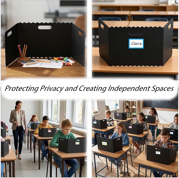 16 piece Desk dividers for Students, Sturdy and Durable Privacy Folder, Easy to Clean and Reusable Classroom Privacy Screen