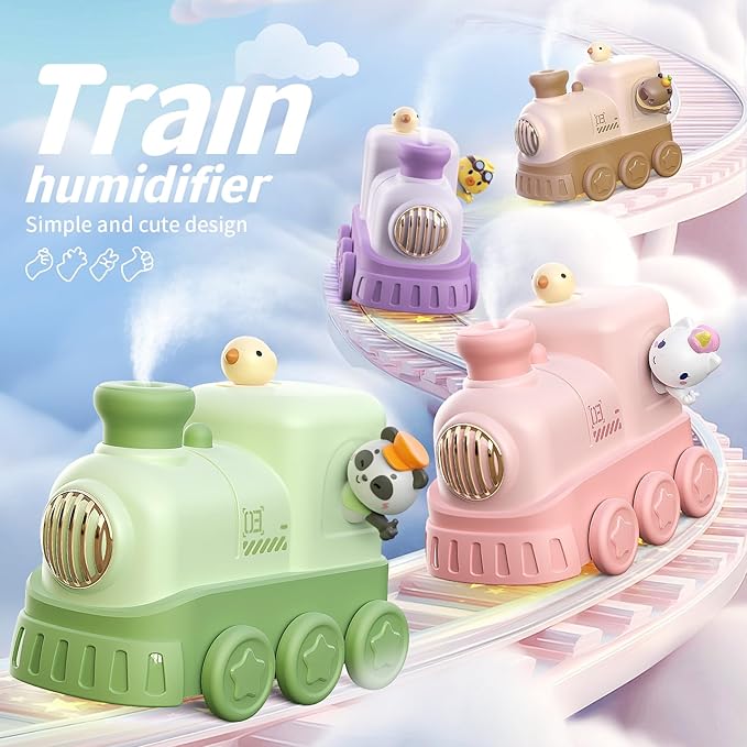 Portable Mini Humidifier,300ml USB Desktop Personal Cool Mist Small Humidifiers,2 Mist Modes,Auto Shut-Off,Mute for Bedroom/Home/Nursery/Office,Cute Mini Humidifier With Night Light (Brown)