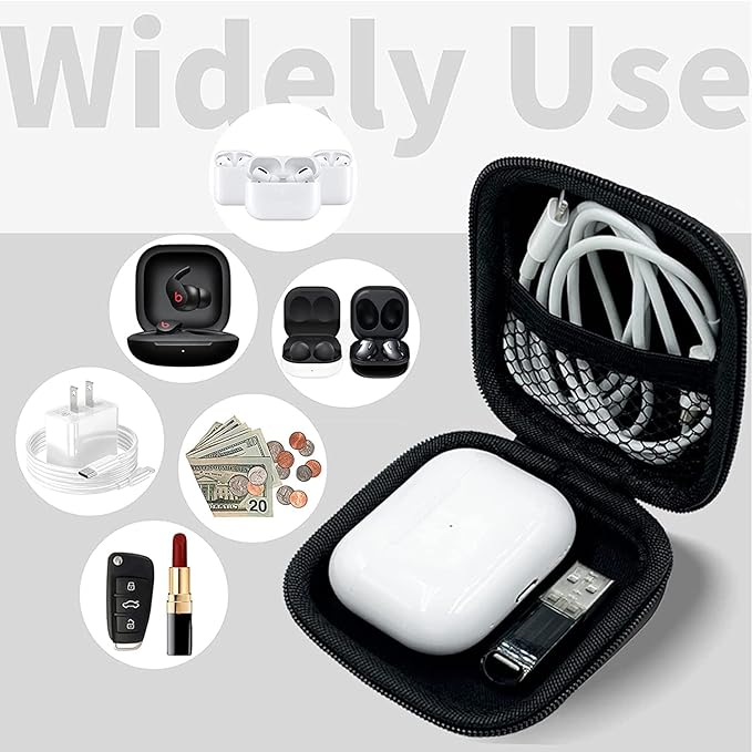 Earbud Case Headphone Organizer Ear Bud Case Portable EVA Carrying Box Storage Bag with Carabiner for AirPods Beats Bose Galaxy Buds 4/3/FE Data Cable Storage (Jellyfish)