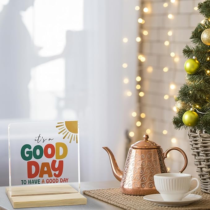 It's A Good Day Inspirational Decor Sign, Motivational Gifts for Women Acrylic Plaque