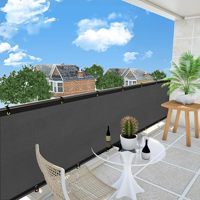 UPGRADE Privacy Fence Screen 6'x60' Dark Grey Outdoor 90% Visibility Blockage 170 GSM Mesh Shade Cover Panels for Backyard,Balcony,Home Decoration with Zip Ties,Customized Avaliable