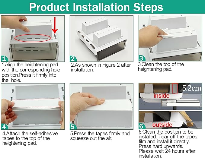 SVNNELP Upgrade Under Table Drawer with Lip, Office Attachable Plastic Desk Accessories & Workspace Organizers, Hidden Under Table Storage Organizer Pencil Tray Drawer Slide Out