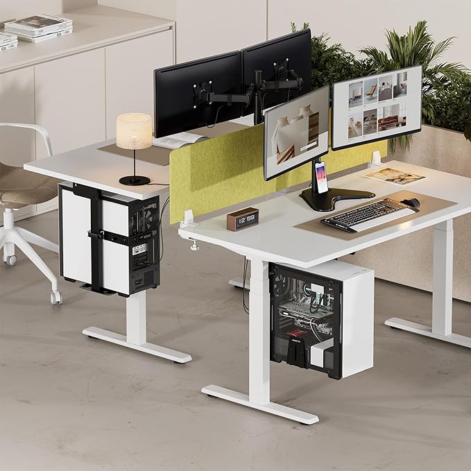 Mount-It! Under Desk PC Mount and Wall Mount, Adjustable CPU Holder with 360° Swivel, Fits Computer Towers 6.1–9.3" Wide, 8.2–10.1" Deep, Heavy Duty Steel 44 lbs Capacity, Anti-Scratch Pads