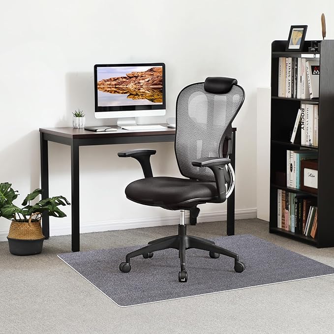 Office Chair Mat - for Hardwood Floors, Large Non-Slip Easy-Clean Floor Protection Blanket (Grey, “60x 48in”).