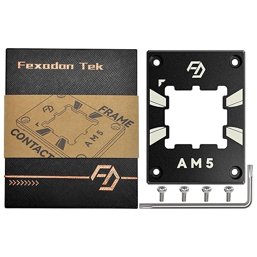 AM5 CPU Contact Frame - Anti-Bending & Cooling Bracket for Ryzen 7000/8000/9000 | Compatible with ASUS/MSI/Gigabyte | High-Performance Aluminum | Easy Installation