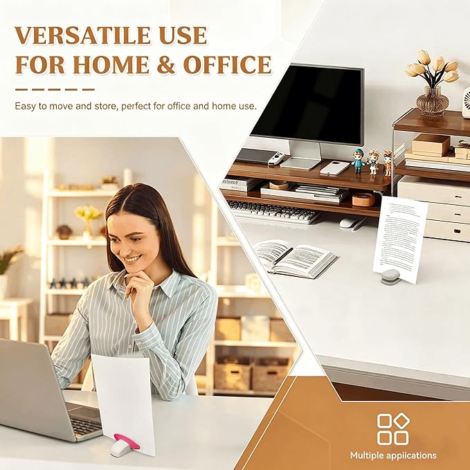 Document Holder for Typing - Document Stand for Desk When Typing,Portable Copies Stand Desktop Document Holder Stand for A4 Paper Documents Office Typing Reading (RED)