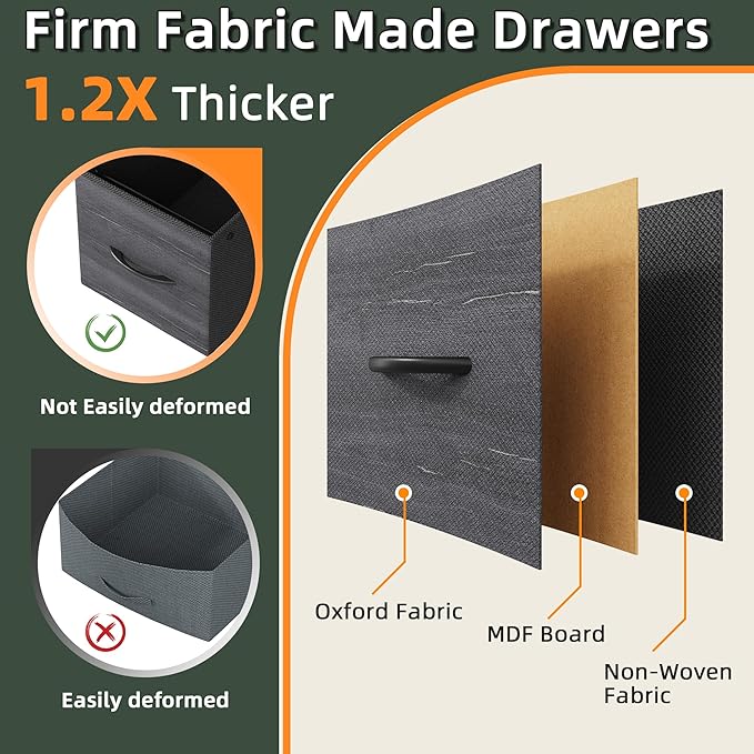 HIGDBFE 4 Drawer Lateral File Cabinet, Mobile Filing Cabinet for Large Printer, Home Office Functional Office Storage Cabinet & Printer Stand, Fits Letter/A4, Charcoal Black Print