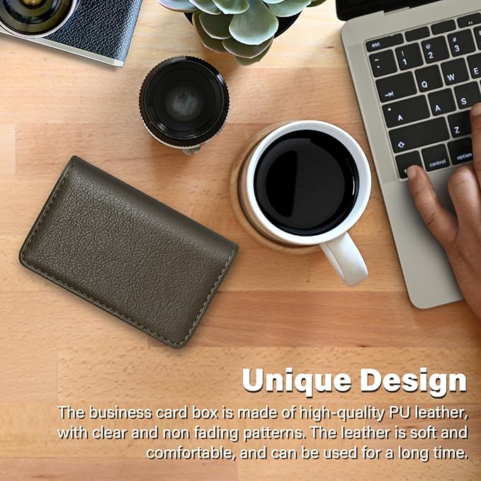 RFID Blocking Wallet - Minimalist Leather Business Credit Card Holder (A65-01)