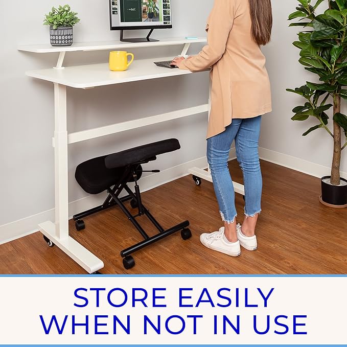 ProErgo Pneumatic Ergonomic Kneeling Chair | Fully Adjustable Mobile Office Seating | Improve Posture to Relieve Neck & Back Pain | Easy Assembly | Use in Home, Office & Classroom