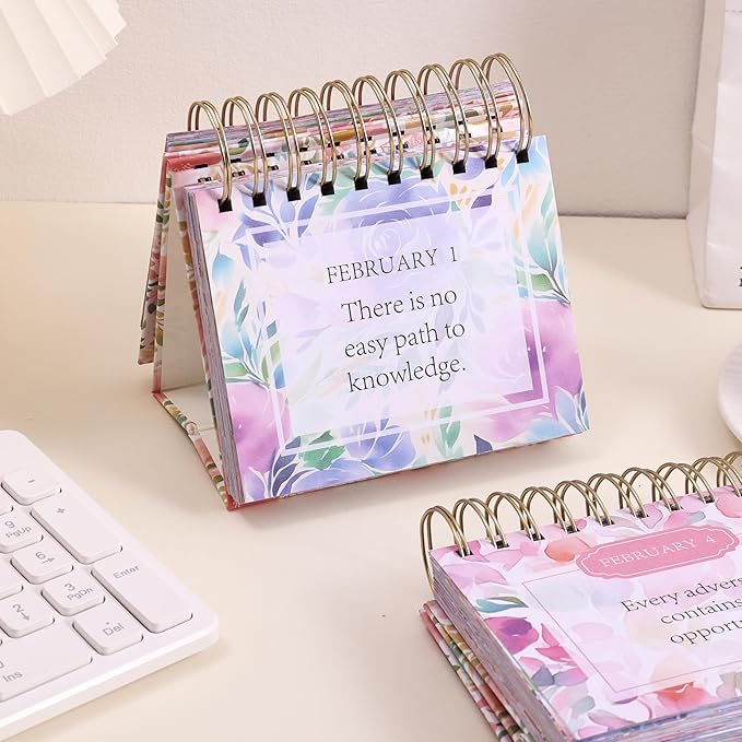 365 Bright Every Day Daily Flip Calendar with Inspirational Quotes - Motivational Perpetual Calendar Desk Office Home Decor for Women, Gifts Desk Accessories for Girls Positive Affirmations