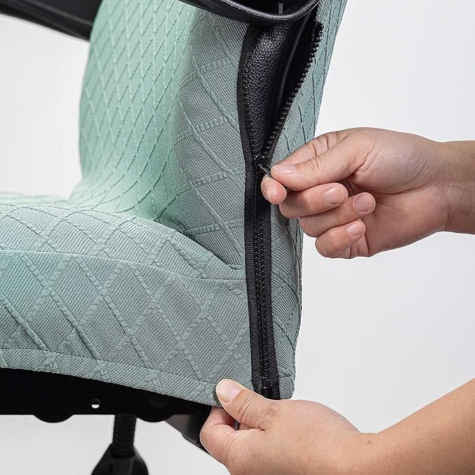 Melaluxe Office Chair Cover with Armrest Covers, Universal Stretch Desk Chair Cover, Computer Chair Slipcovers (Size: L) - Matcha