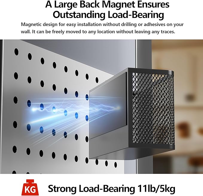 Buyyyit Magnetic Shelf Fridge Basket File Mail Holder Refrigerator Storage Rack Organizer Bins for Home Laundry Kitchen Office School Classroom (Large & Extra Large)