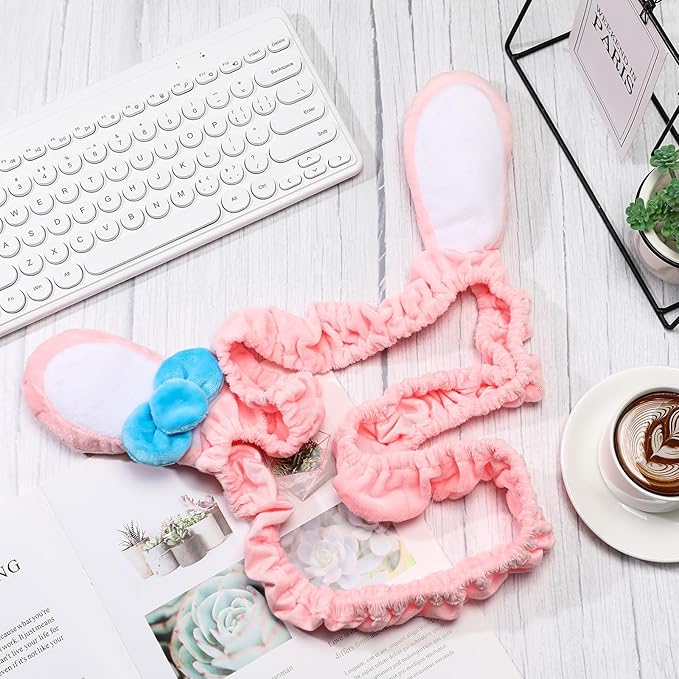 Remagr Easter 20"-29" Cute Computer Monitor Cover with Bunny Ear Pink Furry Elastic Monitor Dust Cover Protector Accessories Laptop TV Lcd Screen Kawaii Decoration for Easter Tablet