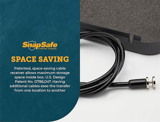 SnapSafe Lock Box Replacement Cable, 75280, Compatible with all SnapSafe Lock Boxes, Portable Gun Safes and Cases