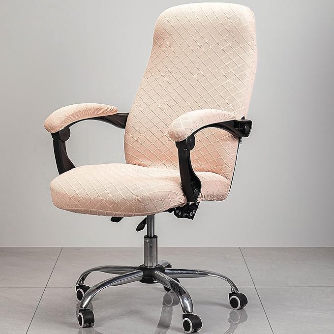 Melaluxe Office Chair Cover with Armrest Covers, Universal Stretch Desk Chair Cover, Computer Chair Slipcovers (Size: L)