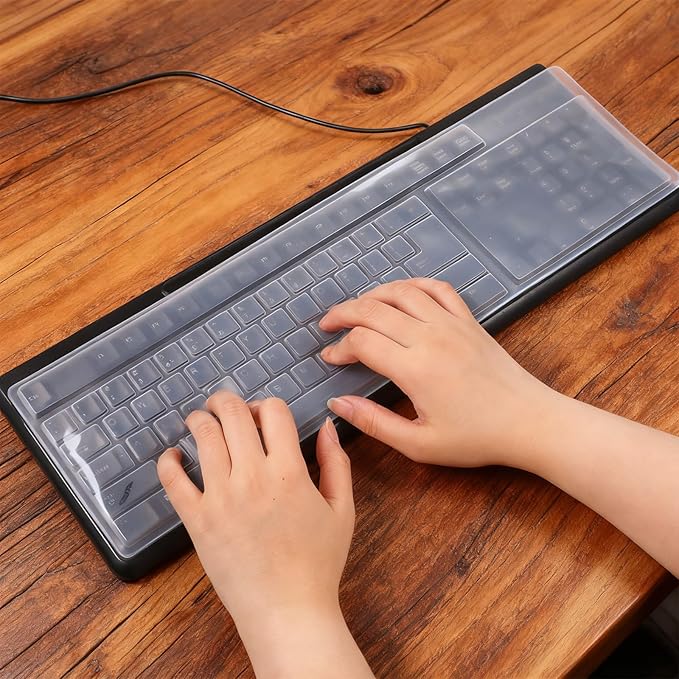 Silicone Keyboard Cover Protector Skin for Desktop Computer Keys Universal Waterproof Dustproof Clear Ultra Thin Keyboard Covers