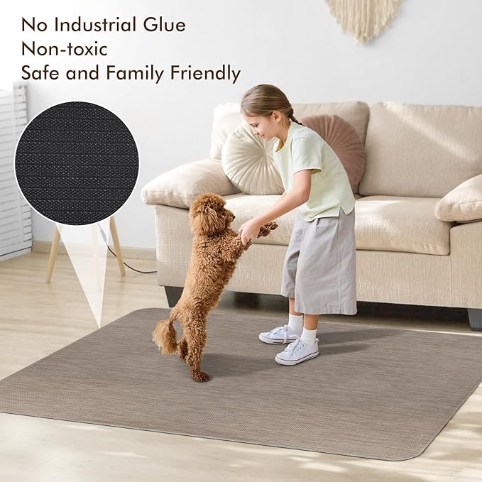 Blvornl Office Chair Mat for Hardwood Floor, 50" x 63" Desk Chair Mat for Hard Wood and Tile Floor, Large Anti-Slip Hard Floor Protector Rolling Chair Mat, PVC Mat Desk Rug for Office Home, Dark Brown