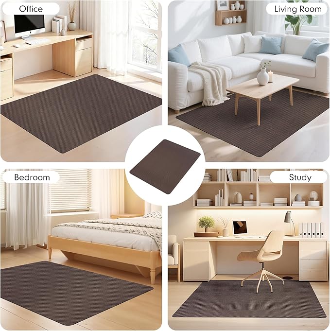 Office Chair Mat for Hard Floors,40"x48" Anti-Slip Waterproof Hardwood Floor Chair Mat,Heavy Duty Floor Protector Rolling Chairs for Home Office(Coffee)