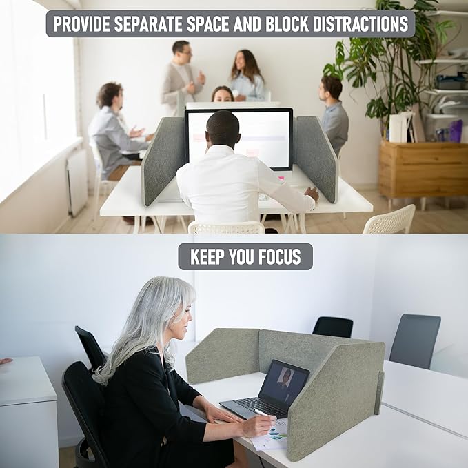 29.1"x22.8"x1.2" Acoustic Desk Divider, Sound Absorbing, Freestanding Soundproof Privacy Panel, Reduce Noise, Increase concentration, Made from High Quality Polyester (Abalone)