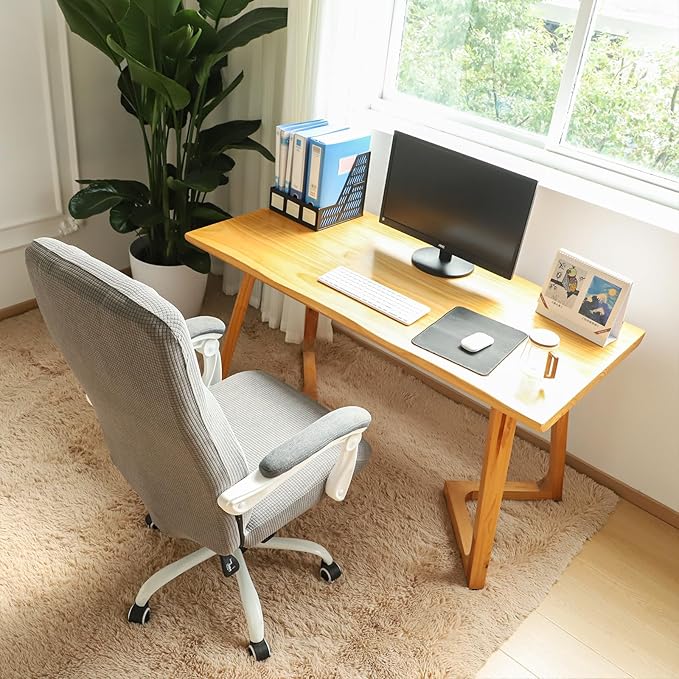 FORCHEER Large Office Chair Covers Stretchable XL Office Chair Cover, Big and Tall Computer Chair Covers (Large,Light Grey)