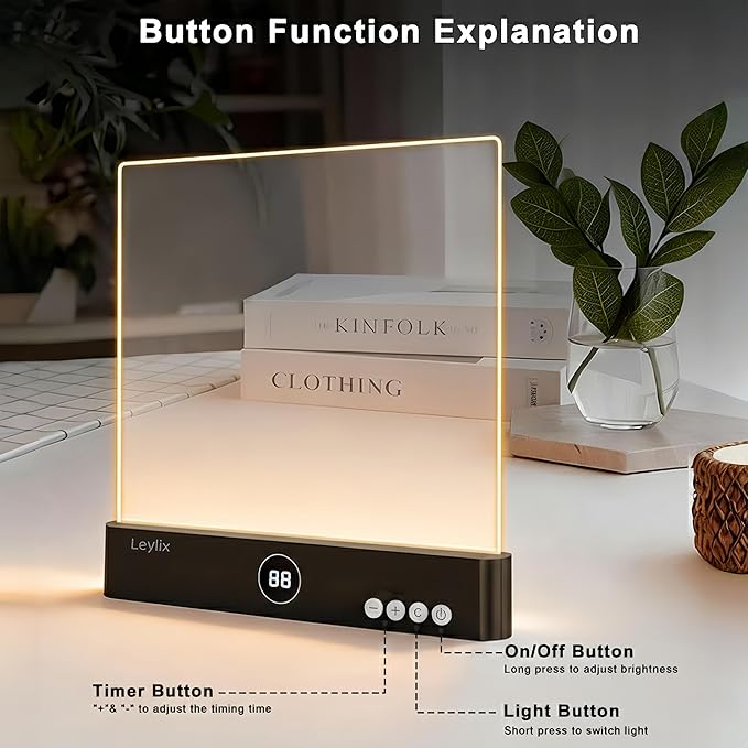 XL LED Reading Book Light Page, Eye-Caring Dimmable Lights for Books in Bed, 3 Color & Stepless Dimmable, USB Portable Flat Panel Lamp Page, Night Light for Kids & Adults (Matte Black)