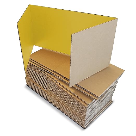 Flipside Products 18”x 48” Yellow Study Carrel, Privacy Boards, Student Privacy and Focus Booth for The Classroom, Desk Divider Cubby for Tests, Made in USA - 24 Pack