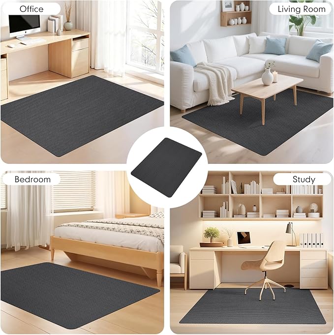 Office Chair Mat for Hard Floors,36"x55" Anti-Slip Waterproof Hardwood Floor Chair Mat,Heavy Duty Floor Protector Rolling Chairs for Home Office(Grey)