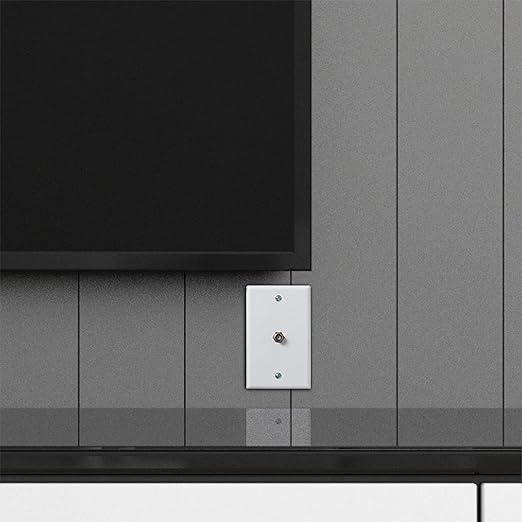 Newhouse Hardware 2.75 x 4.5 in. 1-Port TV Cable Wall Plate with F-Connector for Coaxial Cable, 5-Pack TVP-WH-05