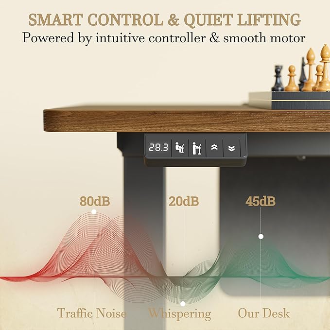 TIQLAB L Shaped Standing Desk with Privacy Protection Panel, 61.4" x 47.2" Height Adjustable Corner Executive Desk with Drawers and Shelves, Standing Computer Desks for Home Office, Black Walnut
