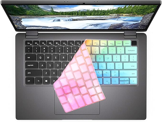 Keyboard Cover for 14 inch Dell Latitude 7430 7420 7440 7450 7410 Notebook, Latitude 5440 5431 5430 5420 3440 14", Latitude 7520 15.6", Latitude 9000 9420 9430 9510 9520 Keyboard Skin-Colorful