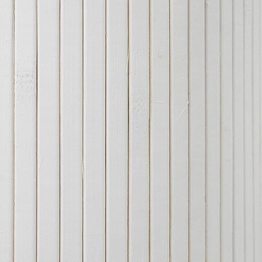 Red Lantern 7 ft. Tall Bamboo Wave Screen - White