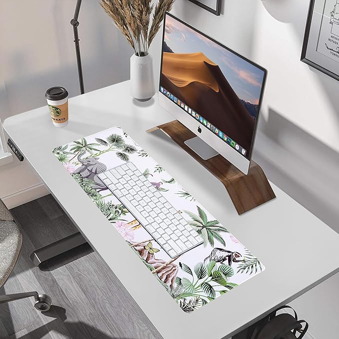 ALOANES Waterproof Mouse Pad with Durable Stitched Edge, Large Gaming Keyboard Pad, Non-Slip Rubber Base, Extended Desk pad for Gamer, Office & Home, Zoo Mousepad 31.5''x 11.8''x 0.12''