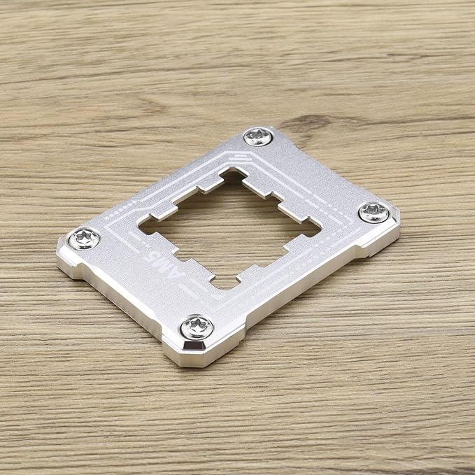 AM5 CPU Holder AM5 Anti-Bending Contact Frame with 4Pcs Screws & 1x Screwdriver Corrective Anti-Bending Fixing Frame 75x56mm/ 2.95x2.2in Silver