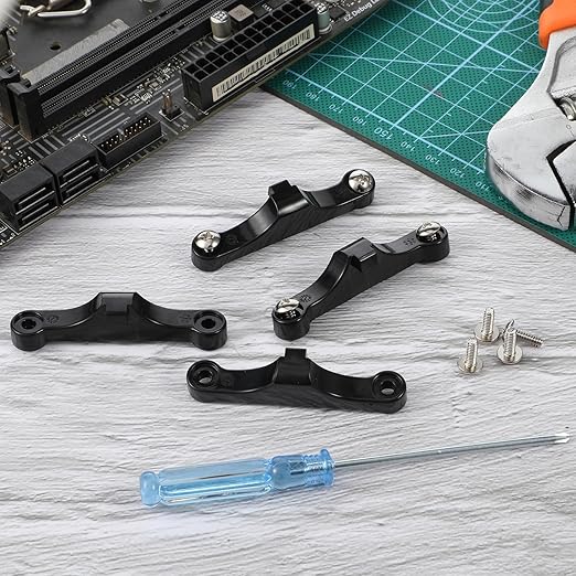 CPU Fan Bracket for AM5 Backplate, 2 Pairs AM5 Bracket Set with Screwdriver AMD CPU Fan Holder for Hook-Type Air-Cooled and Partially Water-Cooled Radiators