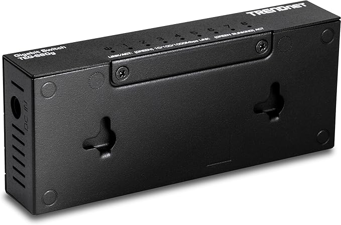 TRENDnet 8-Port Mini Gigabit Switch, TEG-S80g, Ethernet Splitter, NDAA + TAA Compliant, Desktop Metal Ethernet Network Switch, 8 x Gigabit Ports, Fanless, Lifetime Protection, Black