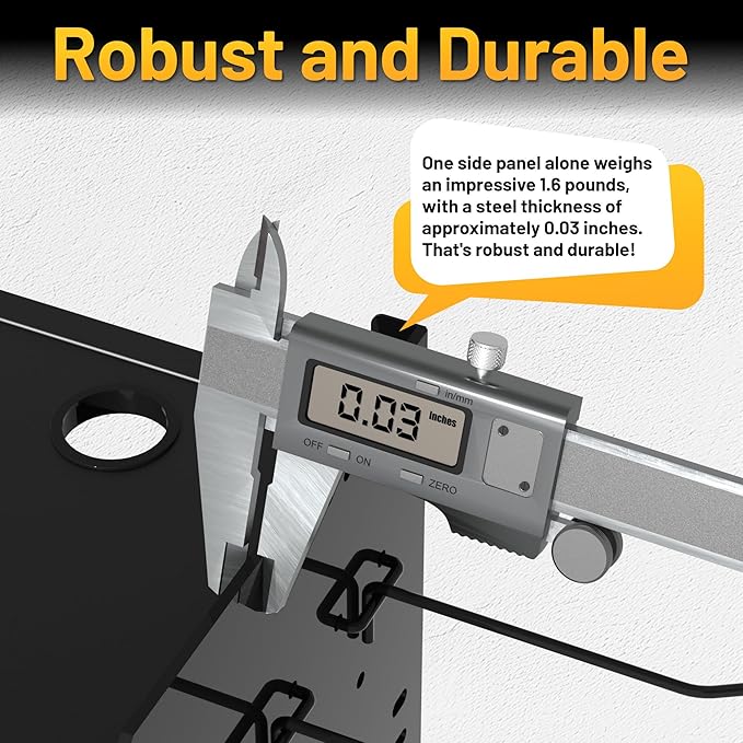 Power Tool Organizer Wall Mount wtih Charging Station,4 Drill Holder Wall Mount with 8 Outlet Power Strip,Heavy Duty Tool Rack with Hooks,Screwdriver Organizer in Garage(Glossy Black,3 Layer)