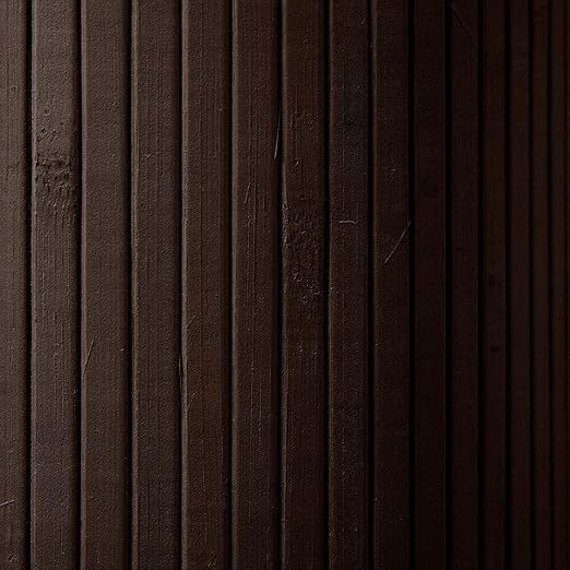 Red Lantern 7 ft. Tall Bamboo Wave Screen - Dark Mocha