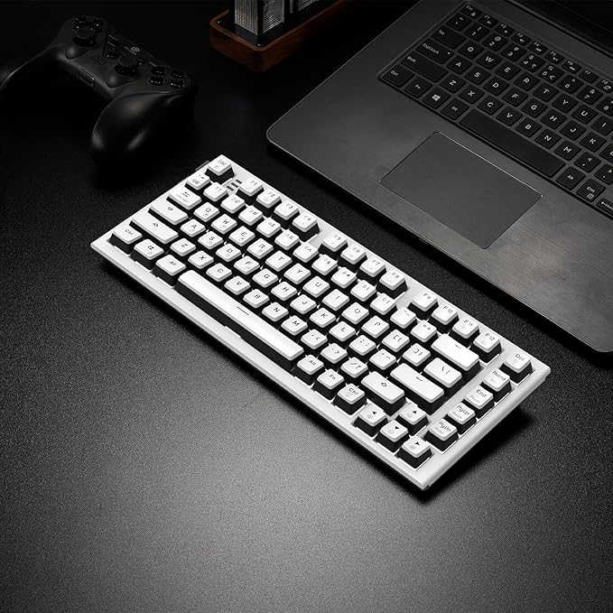 Hexgears X2 TKL Wireless Mechanical Gaming Keyboard with Magnetic Wrist Rest, Dual-Mode 2.4GHz/USB-C Ergonomic Keyboard, Pre-lubed Linear Switches, White LED Backlit Computer Gaming Keyboards