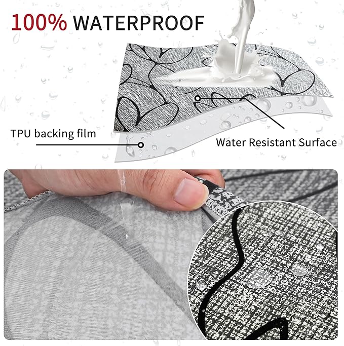 Waterproof Office Chair Cover with Armrest Cover 18Inch Wide Stretch Printed Floral Small Desk Computer Chair Covers with Long Zipper Arm Slipcovers Washable
