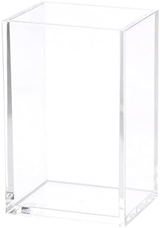 HSYMQ Clear Acrylic Pencil Pen Holder Cup, Clear Makeup Brush Holder, Acrylic Desk Accessories, Stationery Organizer for Office Desk Accessory