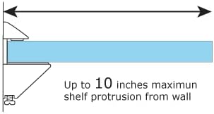 Dulles Glass Floating Shelf Brackets, Adjustable Clamps Heavy Duty, Chrome, For Glass, Wood, Acrylic Wall Mounted Shelf Support. 2 Pack.