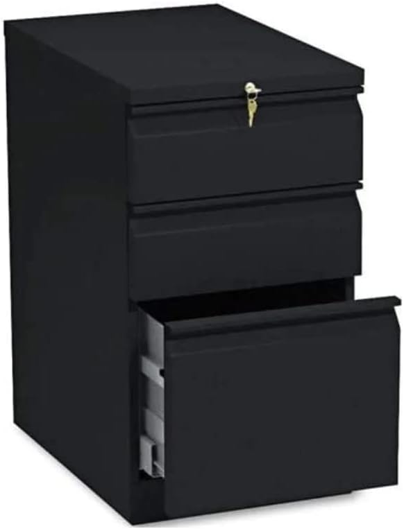 HON Brigade Mobile Pedestal | 2 Box / 1 File Drawer | Radius Pull | 15"W | Black Finish