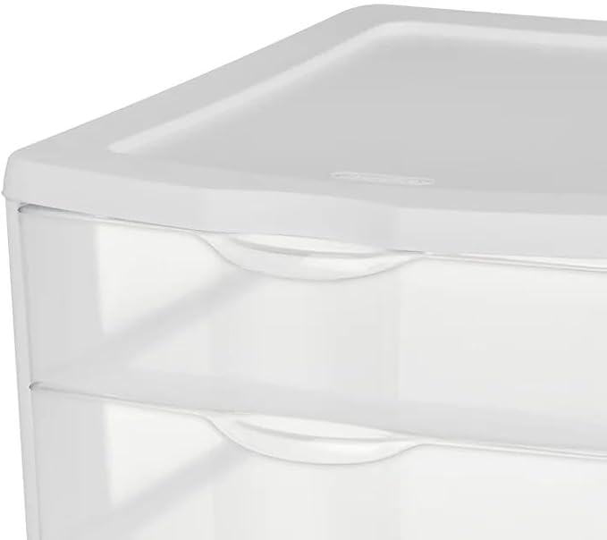 White Desktop Drawer, 3 Drawer Clear Plastic Countertop Drawer