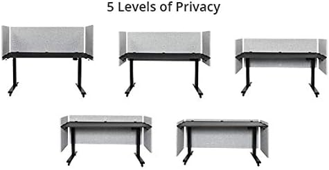 Stand Up Desk Store ReFocus Clamp-on Acoustic Desk Divider Privacy Panel that Reduces Noise and Visual Distractions (Ash Gray, 47.25" x 23.6", 23.6" x 23.6", & 23.6" x 23.6")