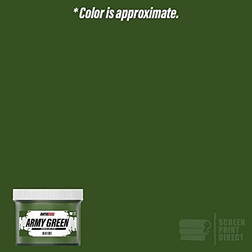 Rapid Cure® Screen Printing Ink Army Green (Gallon - 128 oz.) - Plastisol Ink for Screen Printing, Fast Curing Fabric Paint - Screen Print Direct®, USA Made