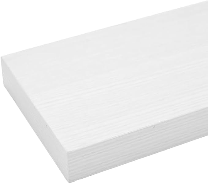 Floating Shelves, White Wooden Set of 3 Wall Mounted Bathroom Shelves Over Toilet, Modern Small Hanging Shelves for Bedroom Living Room Kitchen Home Decor Storage, 12" x 7" x 1.5"