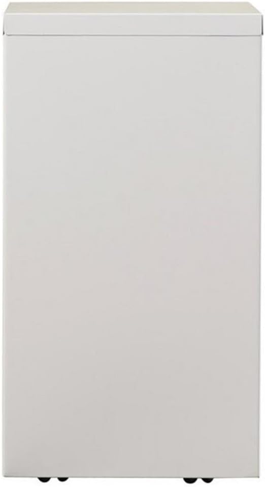BOWERY HILL 3-Drawer Metal Mobile Filing Cabinet, 20 in Depth, Steel Construction, White Finish, Hidden Casters, Letter-Size File Storage, Pre-Assembled for Home or Office Use