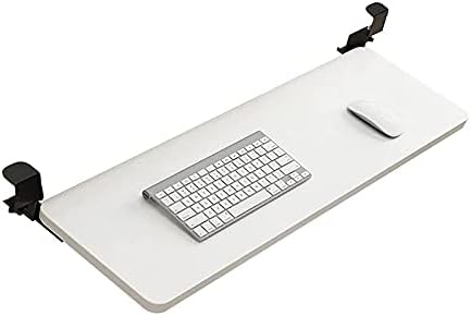 Table Standing Workstation Food Tray Table Rolling Table with Adjustable Height,Keyboard Shelf Keyboard Tray Under Desk, for Place Keyboard Mouses, Made of Wooden and Sturdy Slide Rail Devic