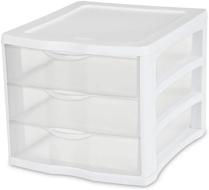 White Desktop Drawer, 3 Drawer Clear Plastic Countertop Drawer